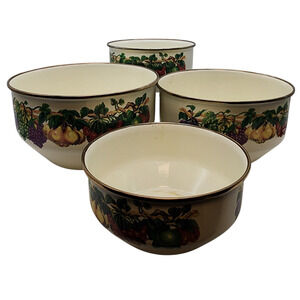 4 Piece Vitroceramic Mixing Bowl/Cookware Set Fruit Gas/Electric/Induction